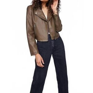 NEW GENTLE FAWN bronwyn faux leather jacket in washed olive